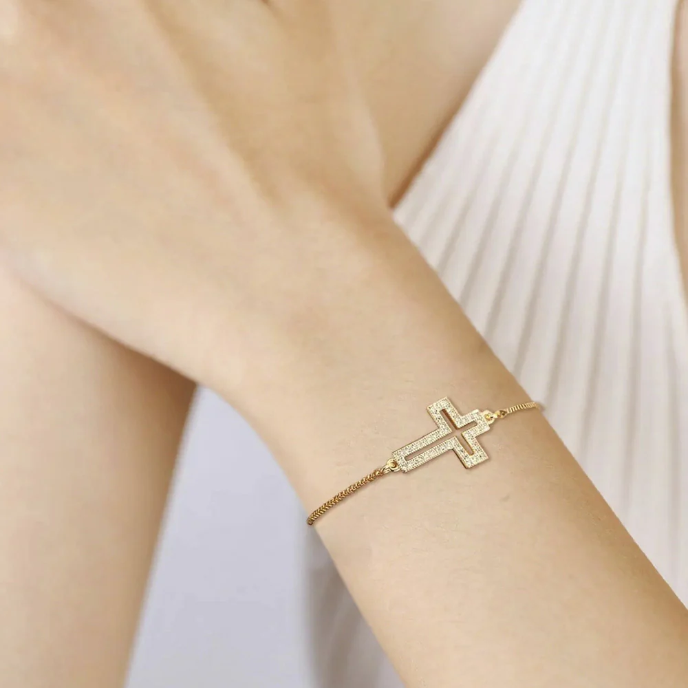 Hollowed Out Cross Bracelet - Image 3