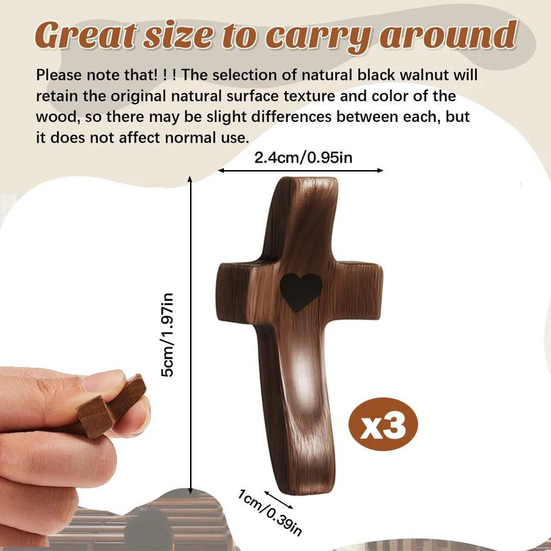 Wooden Heart Cross – Pocket Prayer Cross - Image 5